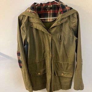 Womens "Mine" Olive Green Hooded Jacket - Size Small
